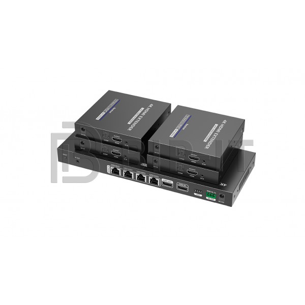 Разветвитель-удлинитель 1*4 HDMI, 4K, ИК, CAT6, до 70 метров, PoC Lenkeng LKV824P-I