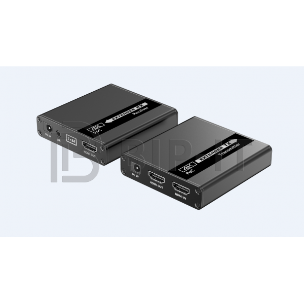 Удлинитель HDMI, 4K, CAT6/7 до 70 метров, проходной HDMI, PoC Lenkeng LKV223P