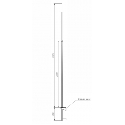 Молниеприёмник-мачта ZANDZ вертикальный 12 м (оцинк.сталь; 2й ветр.район; под приварку)