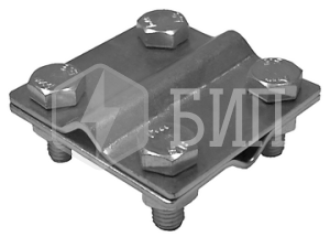 Зажим крестовидный прут-прут с 2-мя пластинами