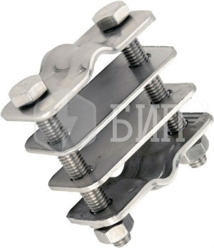 ZANDZ ZZ-202-002 Зажим к молниеприёмнику D42 мм для токоотводов (нержавеющая сталь)