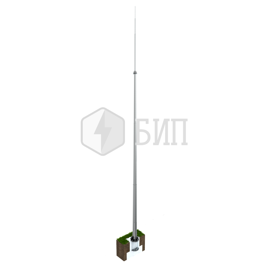 Молниеприёмник вертикальный (оцинк. сталь; с закладной под фундамент; 4й ветр.р-н; 2й снег.р-н; 6й сейсм.р-н )