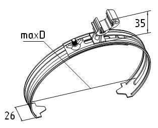 Держатель коньковый регулируемый с пластиковым фиксатором D-350мм