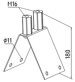 Крепление молниеприемника на конек