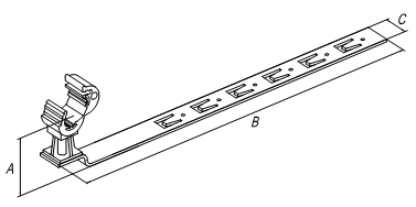 Держатель под черепицу с крючками с пластиковым фиксатором L-415мм