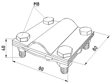 Зажим универсальный нерж. сталь