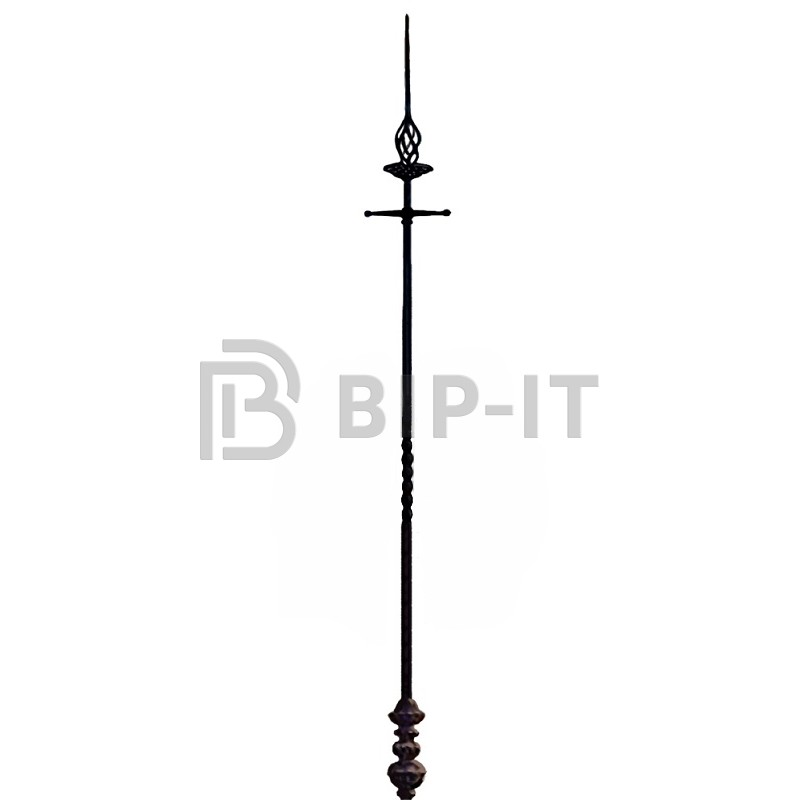 Молниеприёмник декоративный ZANDZ высотой 2 м (нерж.сталь; крепление на конёк)