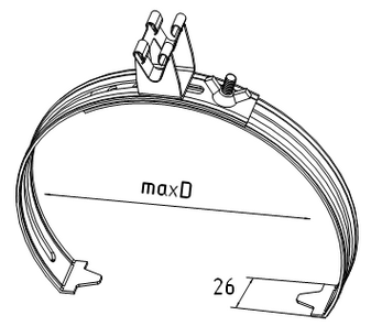Держатель коньковый регулируемый с металлическим держателем D-350мм