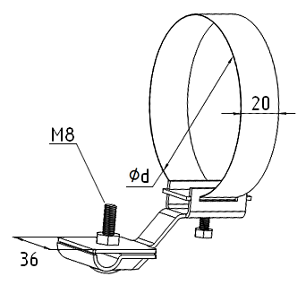 Держатель на трубе универсальный d 0-250мм