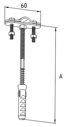Крепление молниеприемника к стене d16 L-80мм