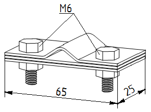 Зажим полоса-прут малый