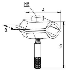 Зажим прута универсальный с анкером 45х45
