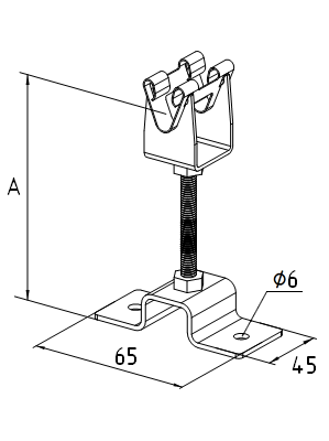 Держатель металлический дистанционный L-100мм