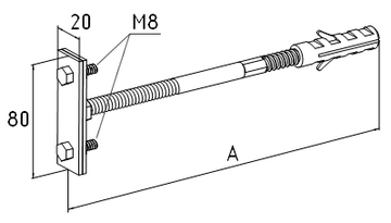 Держатель фасадный для полосы L-100мм