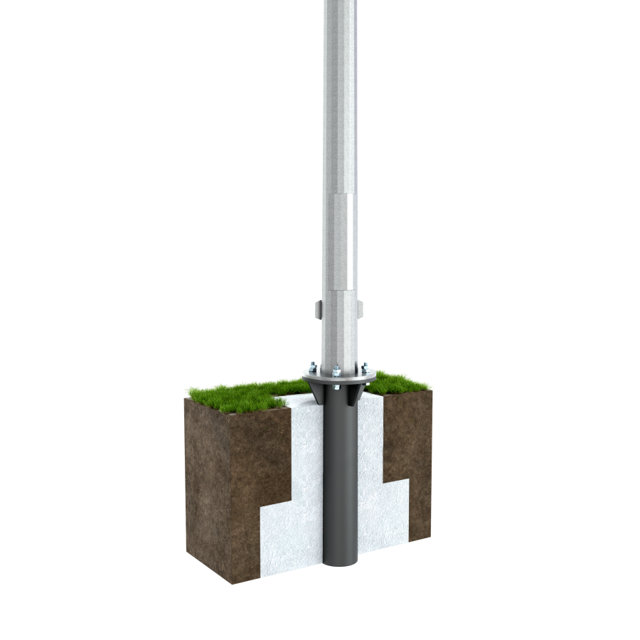 Молниеприёмник вертикальный 16 м (оцинк. сталь; с закладной под фундамент; 1-й ветр.район; 5-й снеговой, 5-й сейсм. район, исполнение ХЛ)