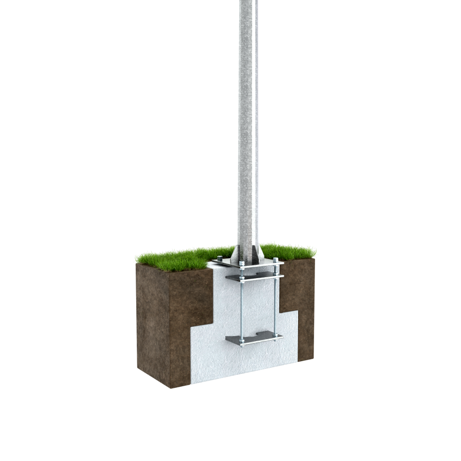 Молниеприёмник вертикальный 15 м (оцинк. сталь; с закладной под фундамент; 7й ветр.район; 7й снег.район; 9й сейсм.район)