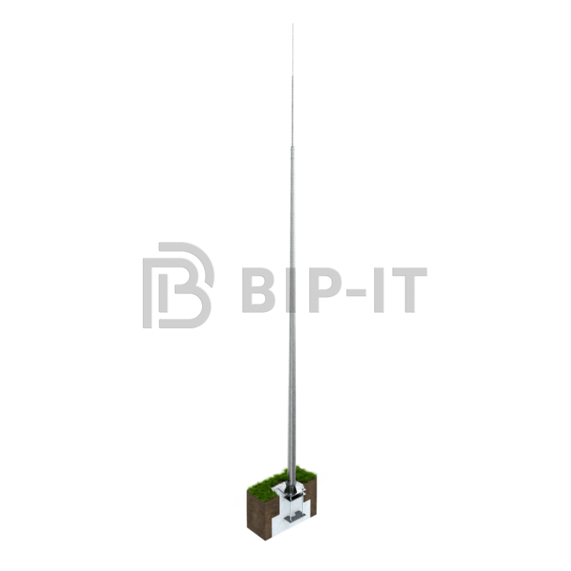 Молниеприёмник вертикальный (оцинк. сталь; с закладной под фундамент; 4й ветр.район; 8я сейсмичность; 2й снег.район)