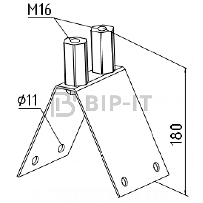 Крепление молниеприемника на конек