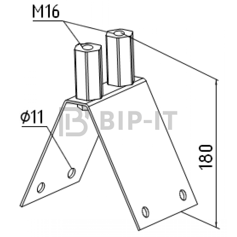 Крепление молниеприемника на конек