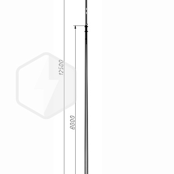 Молниеприёмник-мачта вертикальный 10 м (оцинк.сталь; 2й ветр.район; под приварку) ZANDZ