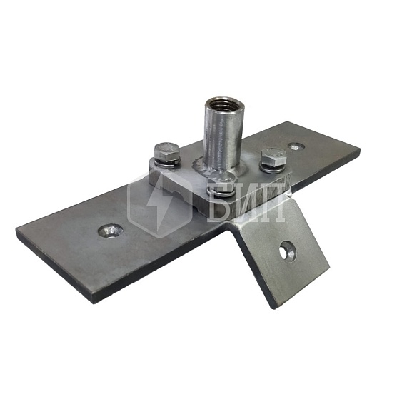 Коньковый держатель для молниеприёмника (резьба M16; подключение токоотвода d8-10 мм; нержавеющая сталь)  ZANDZ