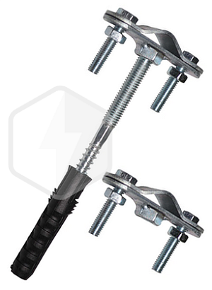 Крепление молниеприемника к стене