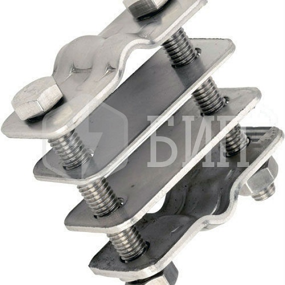 ZANDZ ZZ-202-002 Зажим к молниеприёмнику D42 мм для токоотводов (нержавеющая сталь)