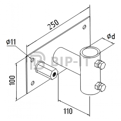 Держатель мачты молниеприемника на стене диам. 40 мм