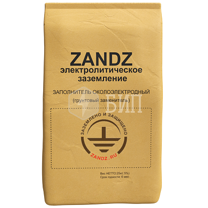 Заполнитель околоэлектродный ЭЛЗ ZANDZ (бентонит 50% / графит 50%; многослойный бумажный мешок с ПЭ вставкой; вес 30 кг)
