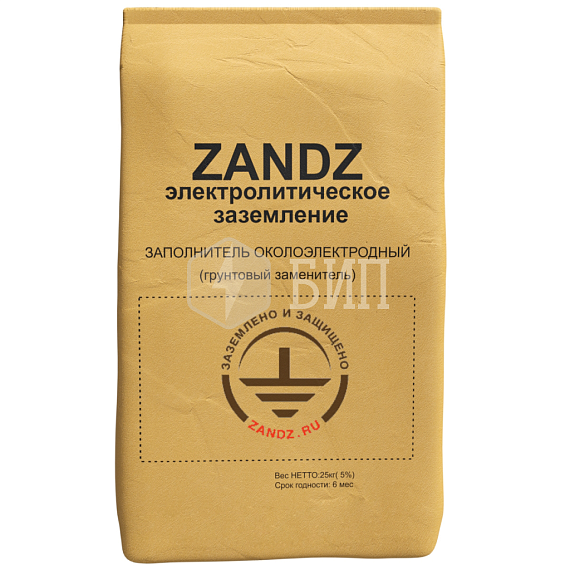 Заполнитель околоэлектродный ЭЛЗ ZANDZ (бентонит 50% / графит 50%; многослойный бумажный мешок с ПЭ вставкой; вес 30 кг)