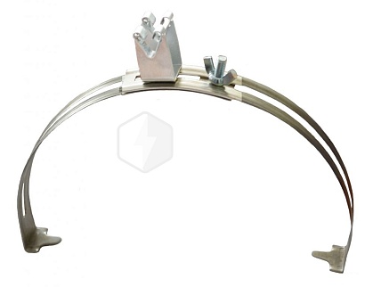 ZANDZ Зажим на конек для крепления токоотвода (высота до 25 мм; нерж. сталь + оц. сталь)