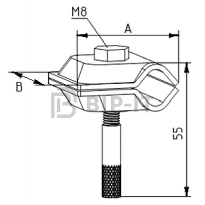Зажим прута универсальный с анкером 45х45