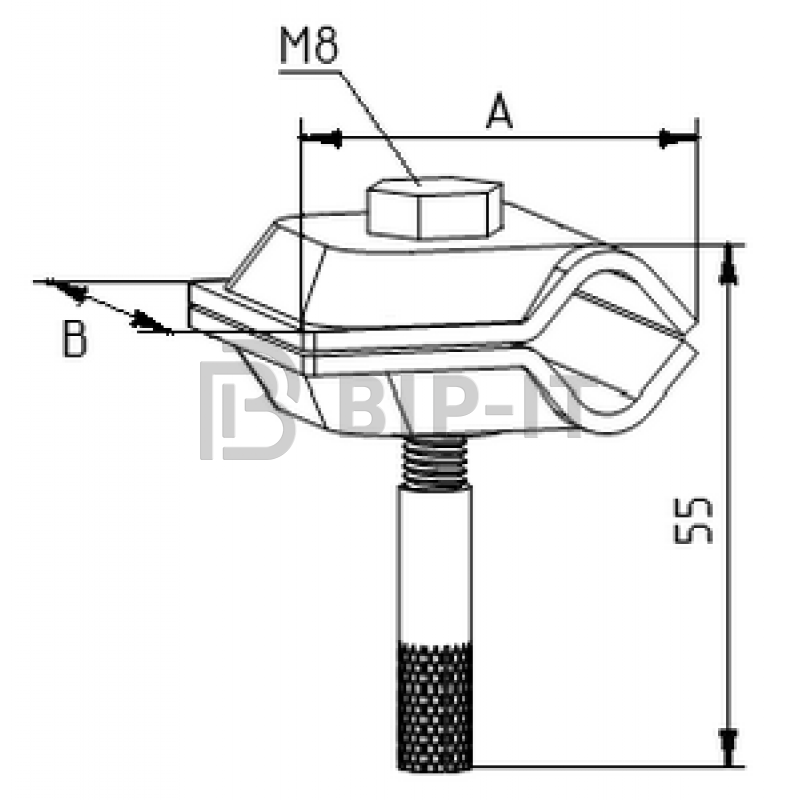 Зажим прута универсальный с анкером 45х45