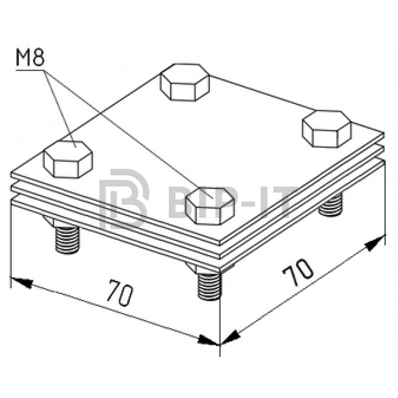 Зажим полоса-полоса
