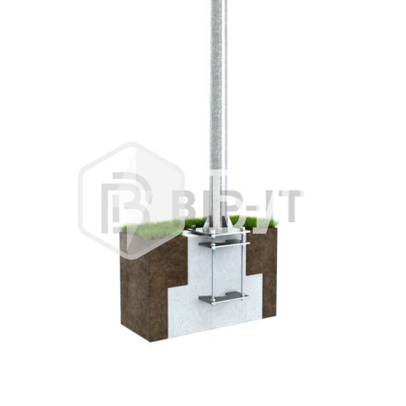 Молниеприёмник вертикальный 17 м (оцинк. сталь; с закладной под фундамент; 1а ветр.район; 7й снег.район; 6й сейсм.район)