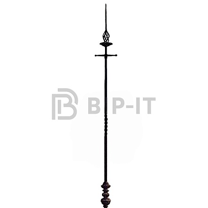 Молниеприёмник декоративный ZANDZ высотой 2 м (нерж.сталь; крепление на конёк)