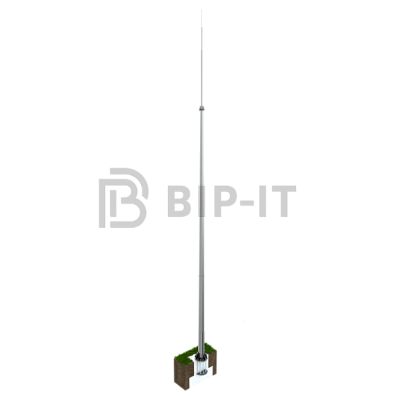 Молниеприёмник вертикальный 18 м (оцинк. сталь; с закладной под фундамент; 2й ветр.район; 2й снег.район)