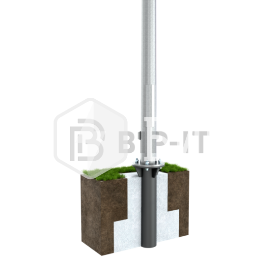 Молниеприёмник вертикальный 18 м (оцинк. сталь; с закладной под фундамент; 2й ветр.район; 2й снег.район)