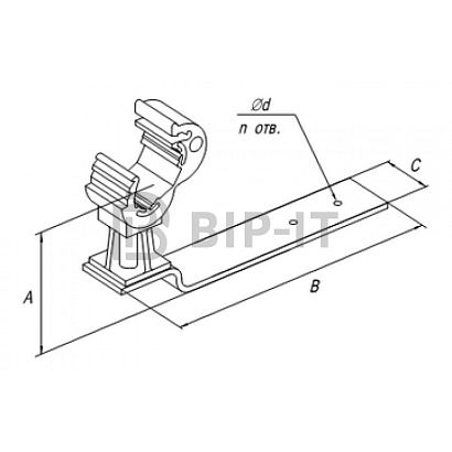 Держатель под черепицу с пластиковым фиксатором L-100мм