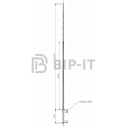 Молниеприёмник-мачта ZANDZ вертикальный (оцинк.сталь; 4й ветр.район; под приварку)