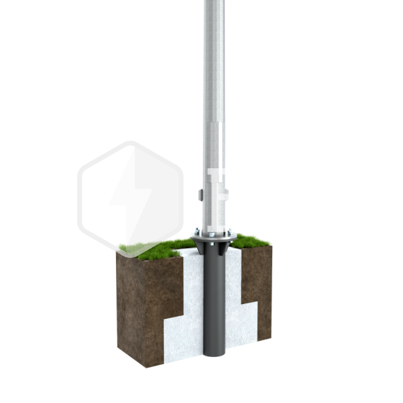 Молниеприёмник вертикальный 16 м (оцинк. сталь; с закладной под фундамент; 1-й ветр.район; 5-й снеговой, 5-й сейсм. район, исполнение ХЛ)