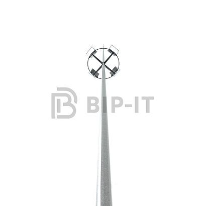 Молниеприёмник вертикальный (оц; ТЗДФ; 3-й ветр.; 2-й снеговой, 8-й сейсм. район, исп.ХЛ, кронштейн неподвижный 3светильника на высоте 7 м)