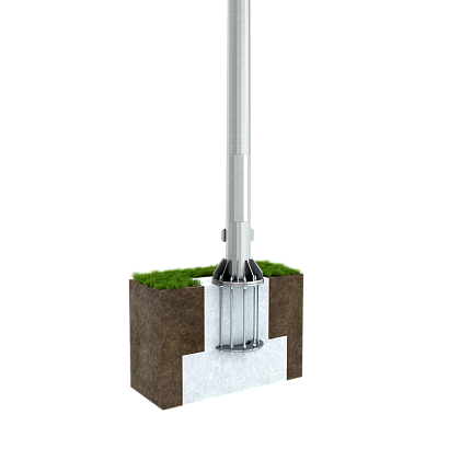 Молниеприёмник вертикальный (оцинк. сталь; с закладной под фундамент; 4й ветр.р-н; 2й снег.р-н; 6й сейсм.р-н )