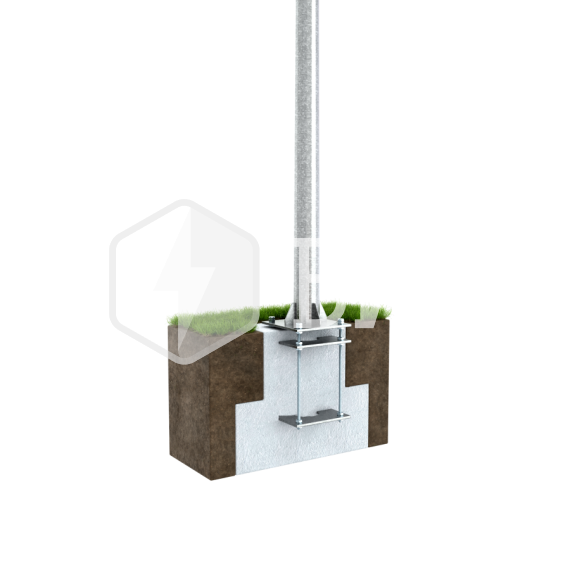 Молниеприёмник вертикальный 15 м (оцинк. сталь; с закладной под фундамент; 7й ветр.район; 7й снег.район; 9й сейсм.район)